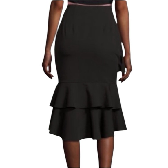 SCRIPTED RUFFLED SKIRT SZ SMALL Black with Ruffled for Night Out - Picture 2 of 11